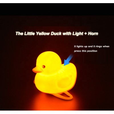 2019 Hot Selling Promotion Gift bike lights Rubber Duck Led Bicycle Accessories Lights Bicycle Horn Bell warning lights